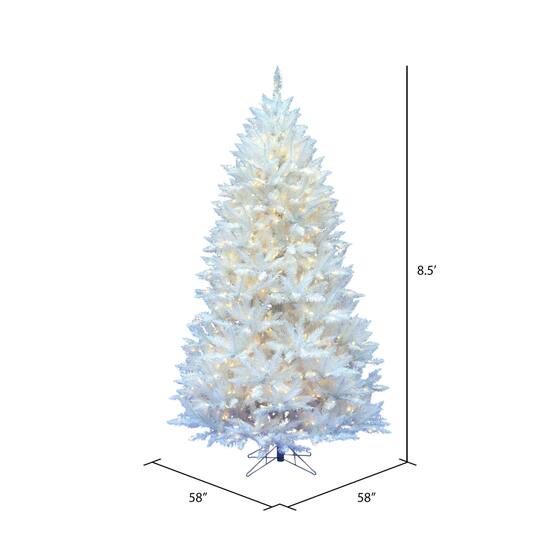 8.5ft. Pre-Lit Sparkle White Spruce Artificial Christmas Tree, Pure White LED Lights